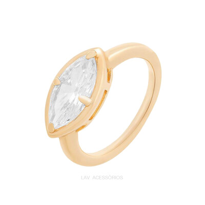 Foto Anel Prata 925 Dedinho Navete Inglesa Ouro