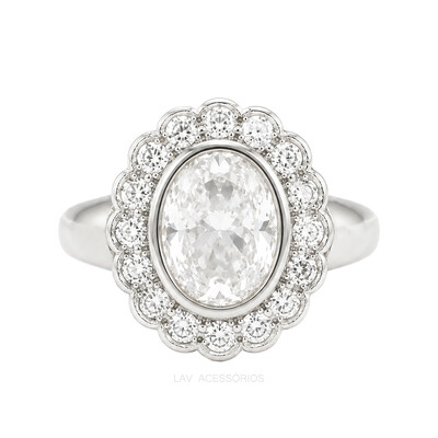 Foto Anel Prata 925 Dedinho Vintage Kate Moissanite