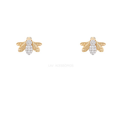Foto Brinco Prata 925 Bee Organic Ouro