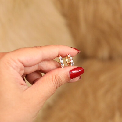 FotoArgolinha Prata 925 Pedras 3 mm Cristal Ouro