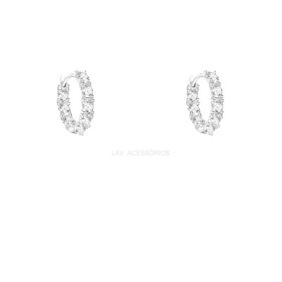 Foto Argolinha Prata 925 Moissanite Cravejada 2.5 mm