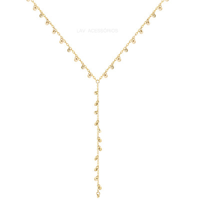 Foto Colar Prata 925 Gravatinha Mini Medalhas Shine Ouro