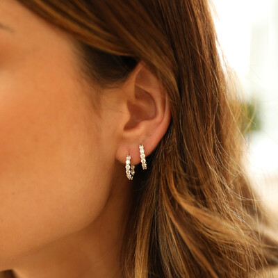 FotoArgolinha Prata 925 Moissanite Cravejada 2.5 mm