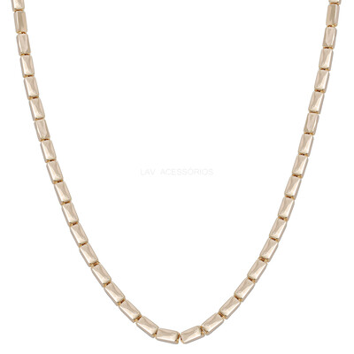 Foto Colar Luxo Prata 925 Baguetes Ouro - 45 cm