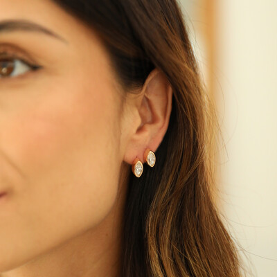 FotoArgola Click Prata 925 Cravação Inglesa Navete Moissanite