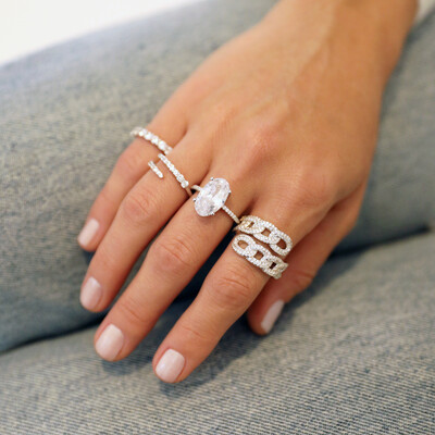 FotoAnel Prata 925 Entreaberto Meia Cravação Slim