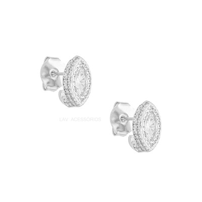 Foto Brinco Hold Cravejado Navete Cristal