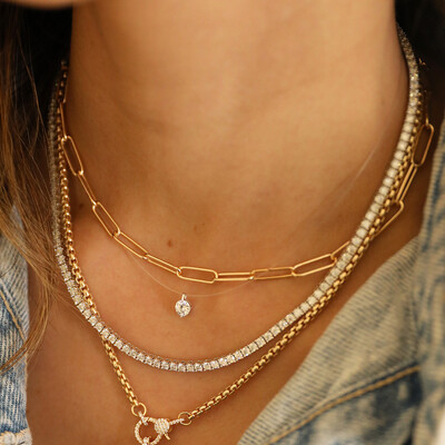 FotoColar Prata 925 Invisible Ponto de Luz Moissanite 5 mm