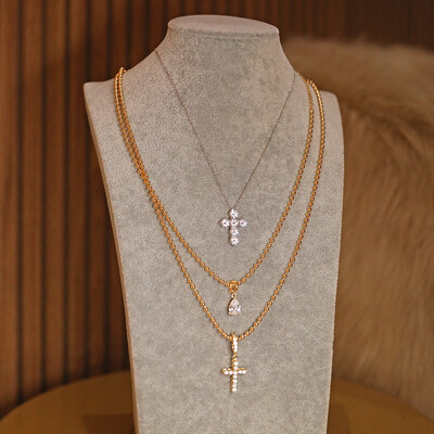 FotoPingente Prata 925 Crucifixo Cravejado Rodio