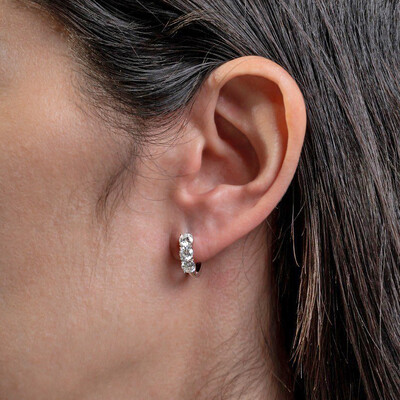 FotoArgolinha Prata 925 Tri Moissanites 4 mm