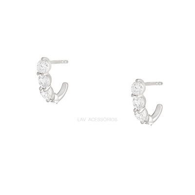 Foto Brinco Prata 925 Shine Hook Moissanite P