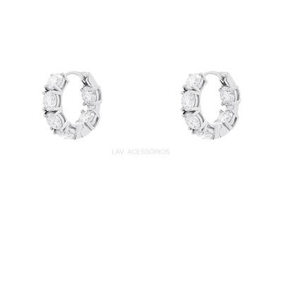 Foto Argolinha Prata 925 Moissanite Cravejada 4,25 mm