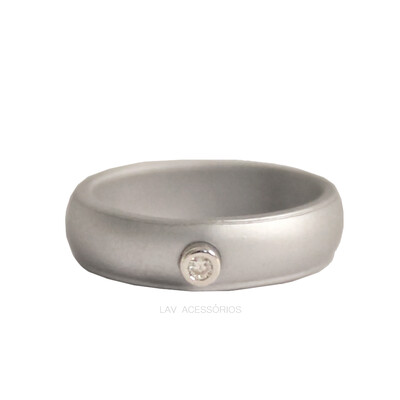 Foto Anel Coolest Color Ponto Moissanite 2mm - Cinza