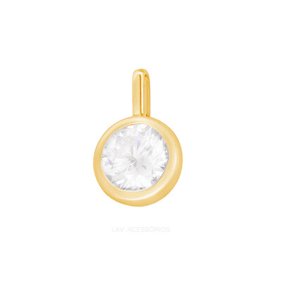 Foto Pingente Prata 925 Ponto de Luz Moissanite Ouro
