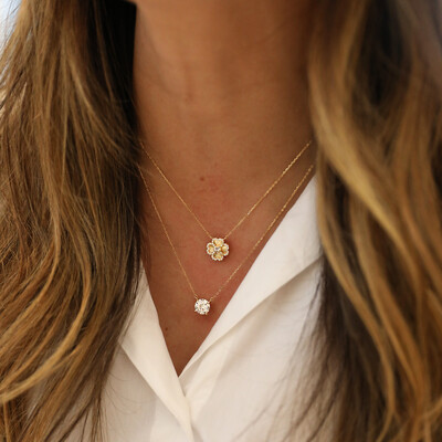 FotoColar Prata 925 Ponto de Luz Moissanite 8 mm Ouro