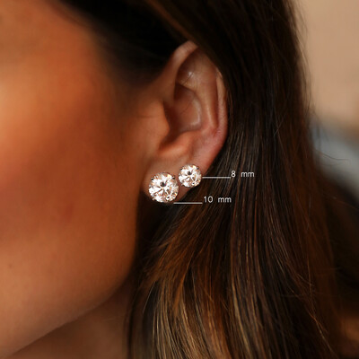 FotoBrinco Prata 925 Ponto Moissanite 10 mm
