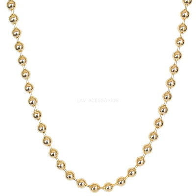 Foto Colar Prata 925 Bolinhas Ouro