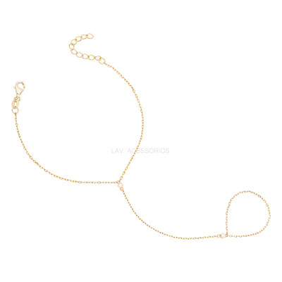 Foto Pulseira de Mão Prata 925 Slim Moissanites