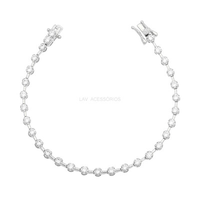 Foto Pulseira Riviera Fio Faca Multi Pedras Zirconias