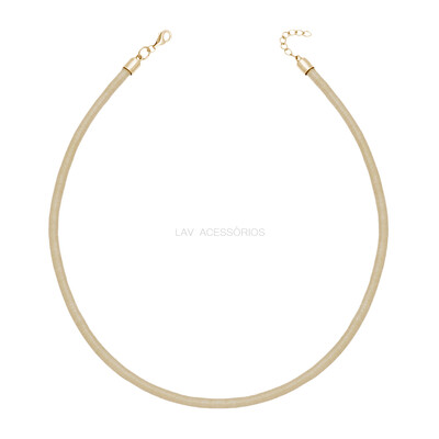 Foto Colar Fio de Seda - Bege Palha