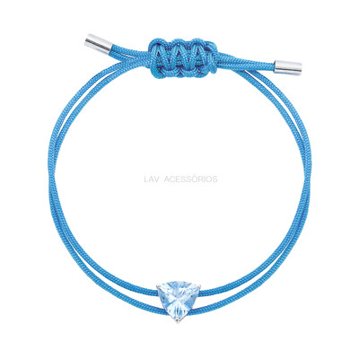 Foto Pulseira Regulável Color Pedra Triangular Topázio Azul