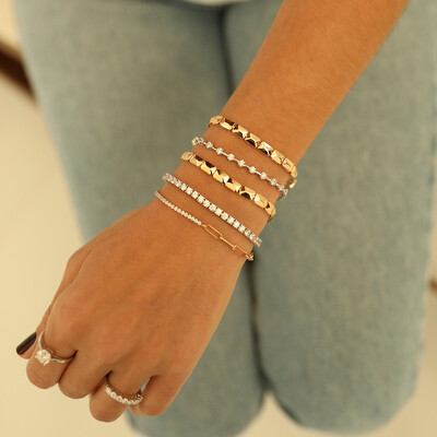 FotoPulseira Prata 925 Duo Cartier e Riviera Ouro
