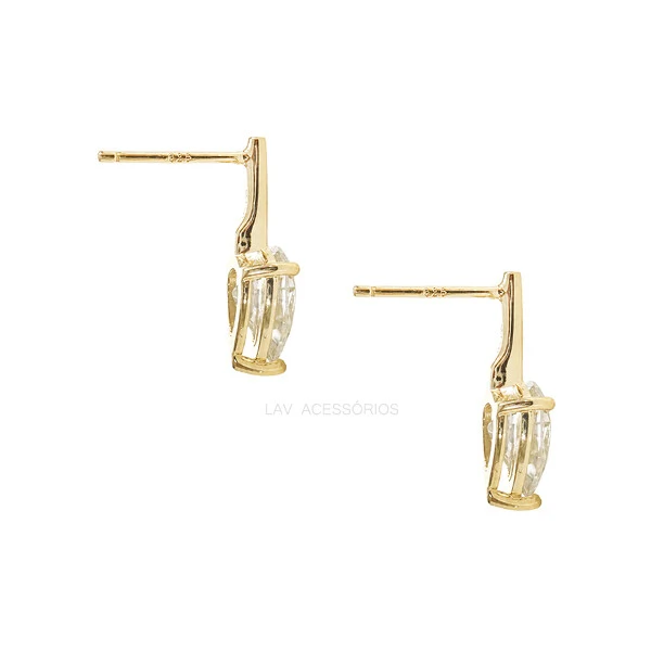 Brinco Prata 925 Lança Gota Moissanite M