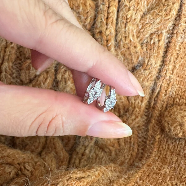 Argolinha Prata 925 Tri Stones Cristal