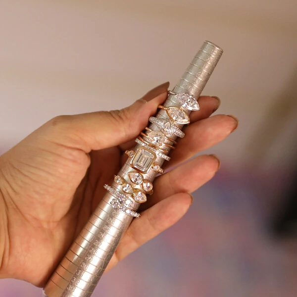 Anel Prata 925 Dedinho Pave Cravejado Detalhe Gota