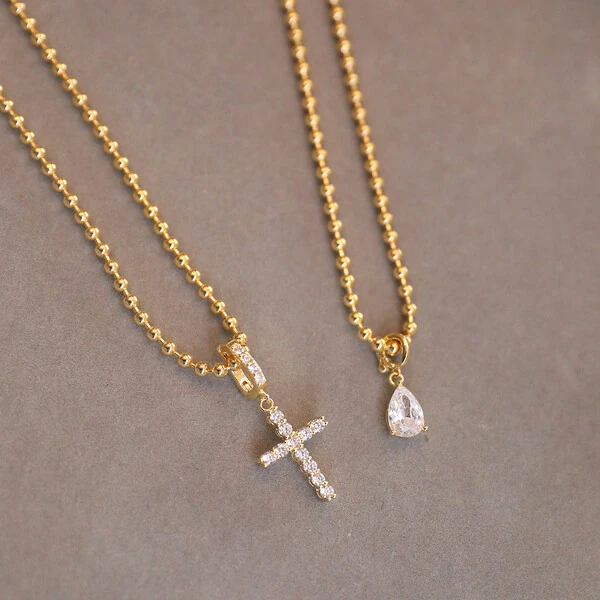 Pingente Prata 925 Crucifixo Cravejado Ouro