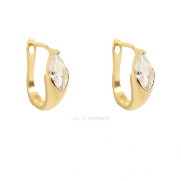 Argola Detalhe Navete Cristal