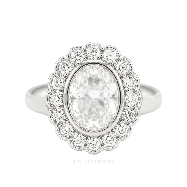 Anel Prata 925 Dedinho Vintage Kate Moissanite