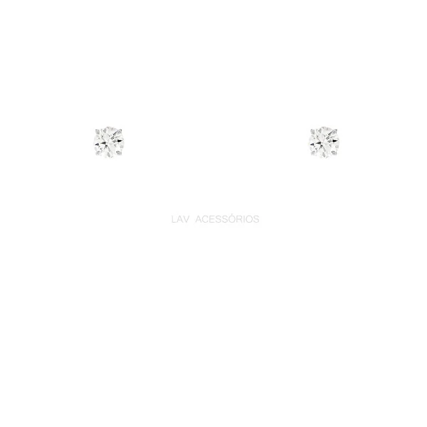 Brinco Prata 925 Ponto Moissanite 3mm
