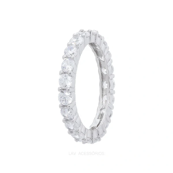 Anel Prata 925 Dedinho Glam Moissanite