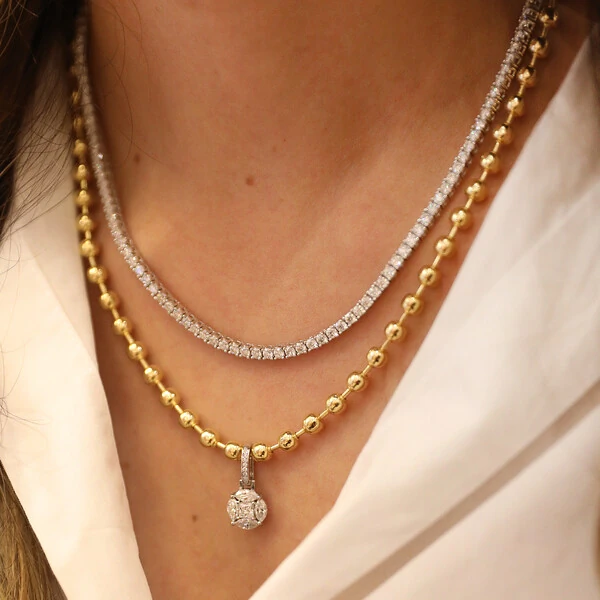 Colar Trend Bolinhas 4mm Ouro