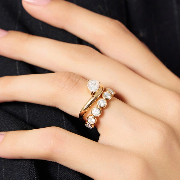 Anel Prata 925 Cravação Inglesa Moissanite Ouro