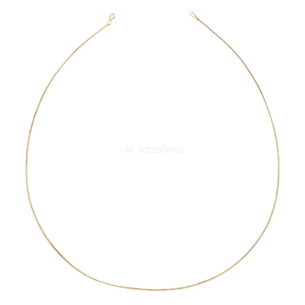 Colar Prata 925 Aro Maleável Ouro