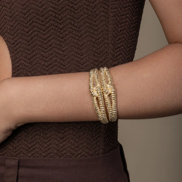 Bracelete Nó Texturizado Ouro