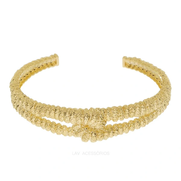 Bracelete Nó Texturizado Ouro