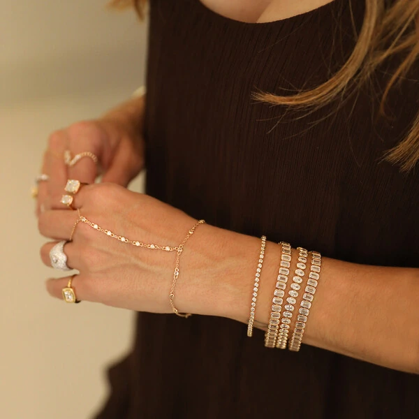 Pulseira Prata 925 Riviera Cravação Inglesa Slim Ouro