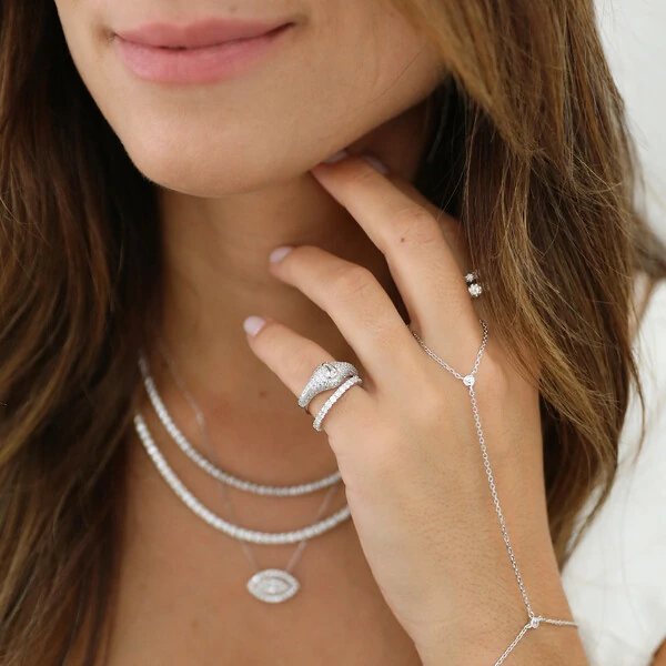 Anel Prata 925 Dedinho Slim Moissanite