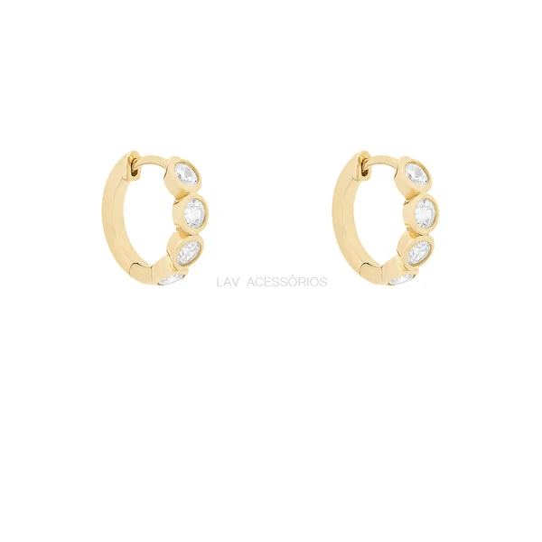 Argolinha Prata 925 Cravação Inglesa 3 mm Ouro