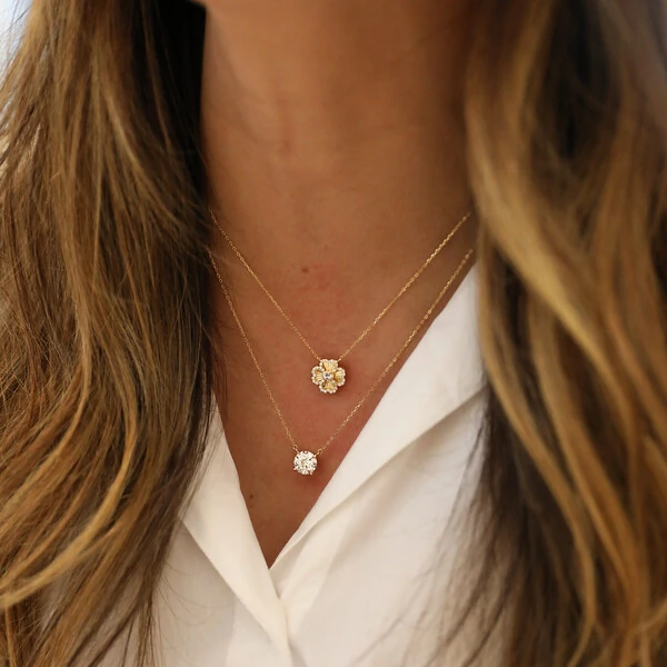 Colar Prata 925 Ponto de Luz Moissanite 8 mm Ouro