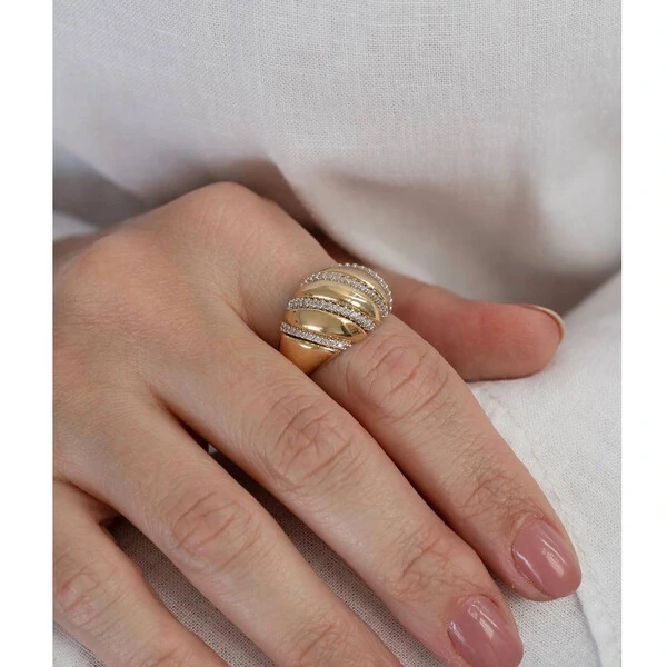 Anel Bold Gomos Pave Luz