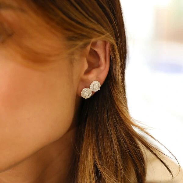 Brinco Prata 925 Ponto Ilusion Moissanite 9,5 mm