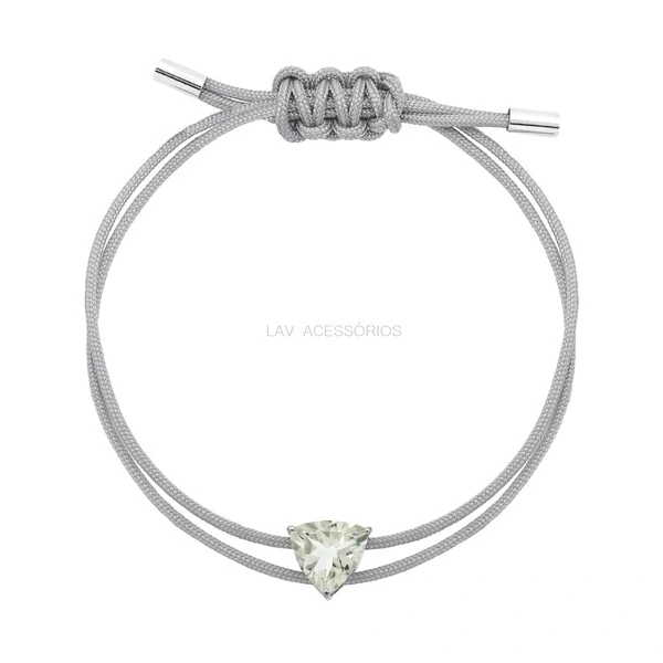 Pulseira Regulável Color Pedra Triangular Prozalita Cinza