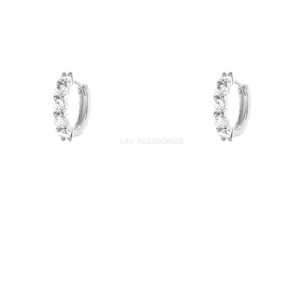 Argolinha Prata 925 Pedras 3 mm Cristal