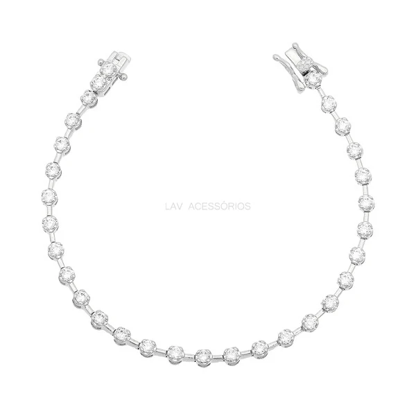 Pulseira Riviera Fio Faca Multi Pedras Zirconias