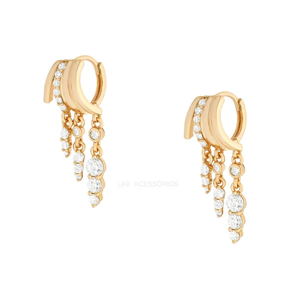 Argolinha Prata 925 Sunset Moissanites Ouro