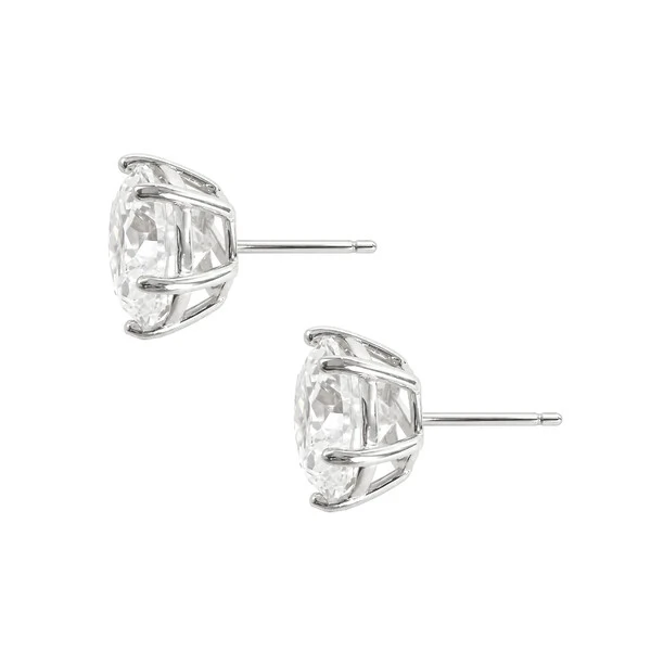 Brinco Prata 925 Solitário 6 Garras Moissanite 11 mm
